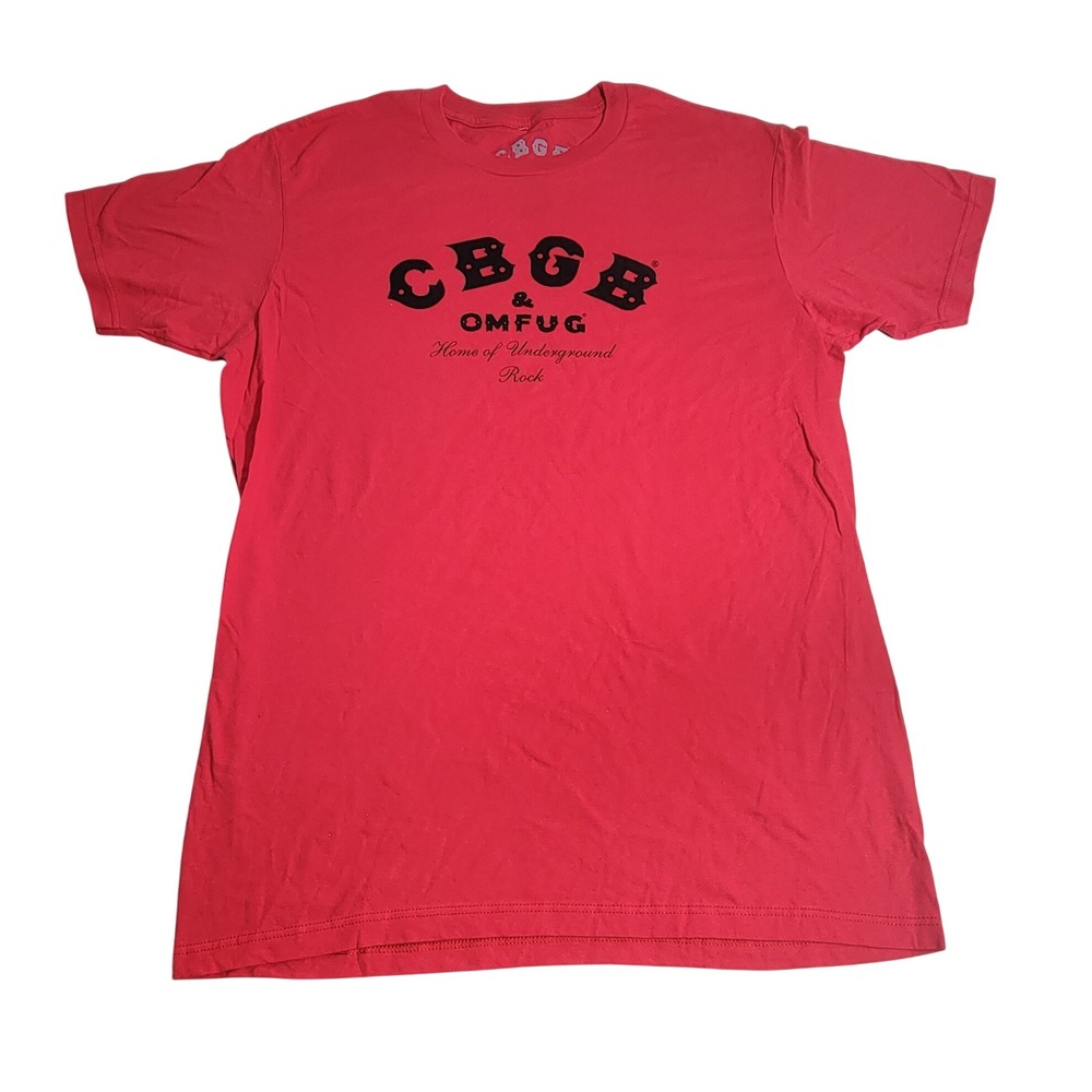 CBGB OMFUG Home of Underground Rock Red Graphic T-Shirt Mens Large NYC Punk Tee